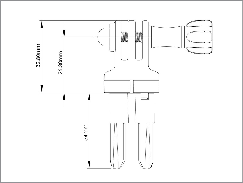 AOI Quick Release System-11 Male Insert in GoPro Mount